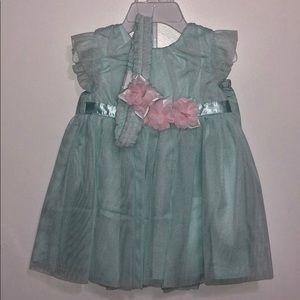 Teal tulle dress